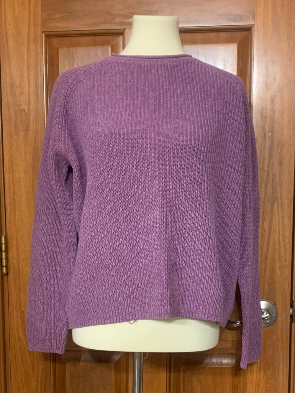 L.L. Bean Purple Ribbed Knit Sweater